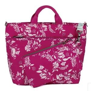 Lug Tenor 2 pc Crossbody Tote with extra pouch. Flourish Berry. NWT in plastic